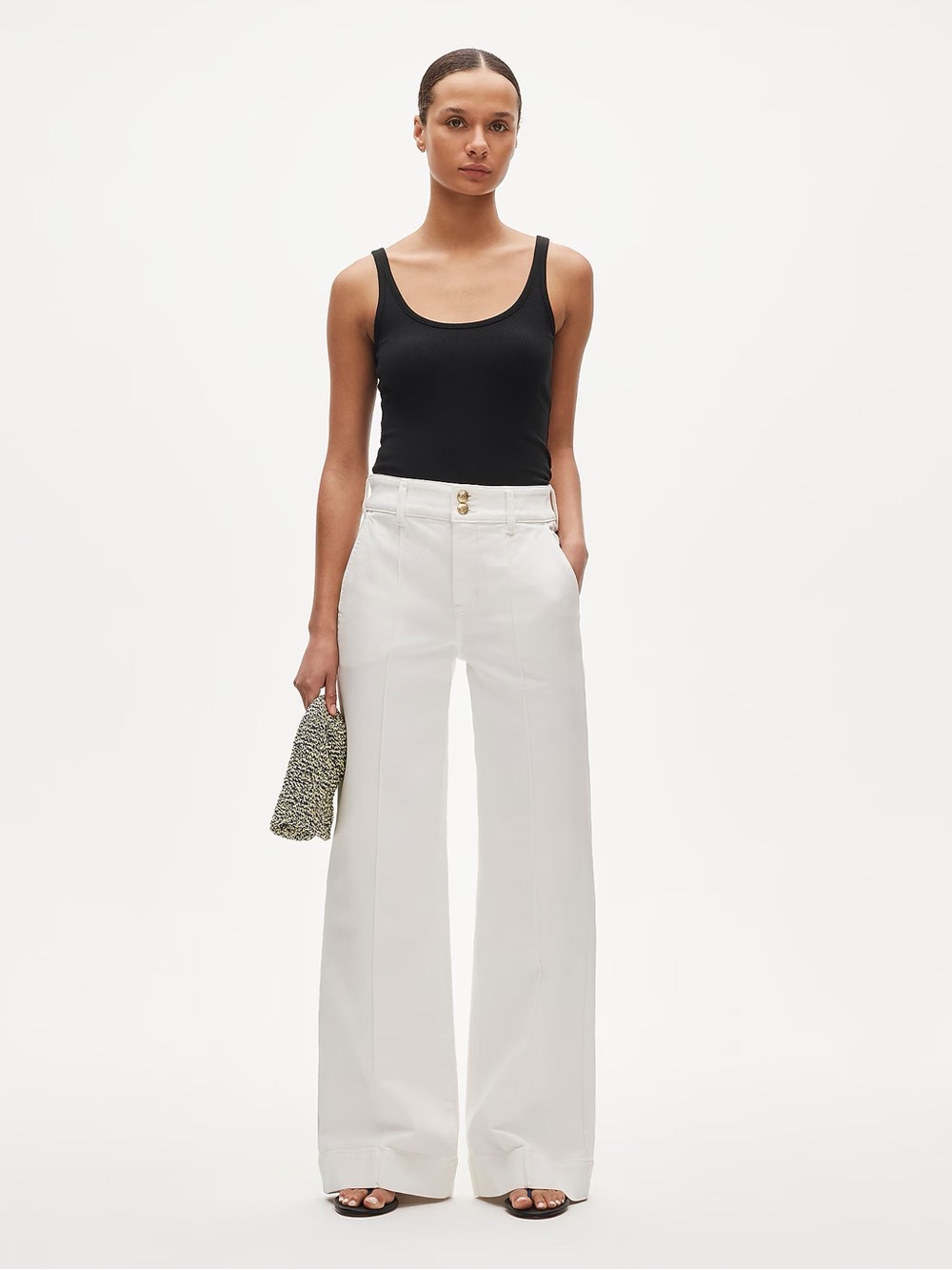 J Crew Denim trouser jean with stacked buttons